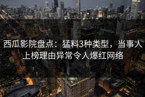 西瓜影院盘点：猛料3种类型，当事人上榜理由异常令人爆红网络