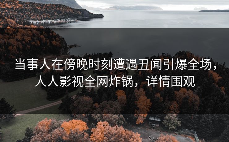 当事人在傍晚时刻遭遇丑闻引爆全场，人人影视全网炸锅，详情围观