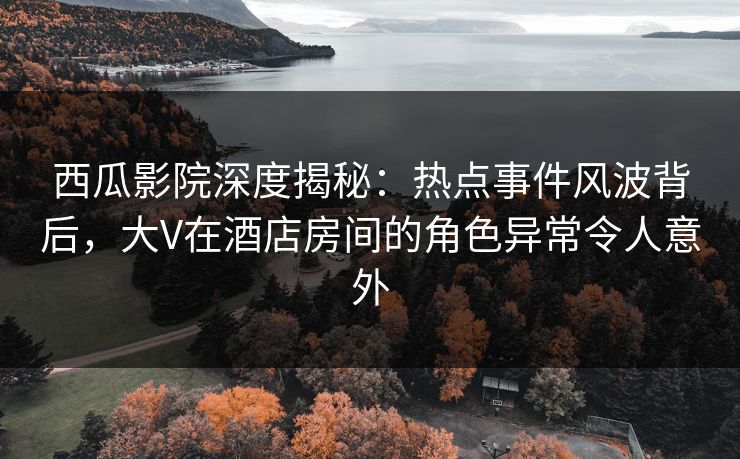 西瓜影院深度揭秘：热点事件风波背后，大V在酒店房间的角色异常令人意外